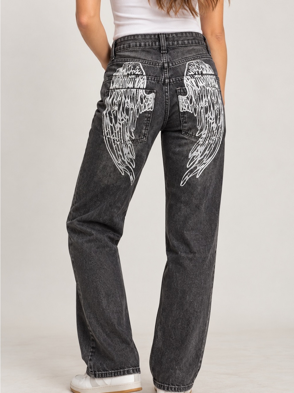 Disclosure Black/Charcoal Angel Wing Jeans — Size 00/23